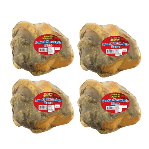 Munch & Crunch Roast Knuckle Bones for Dogs x 4 | 100% Natural Treats | Dog Chew Bones