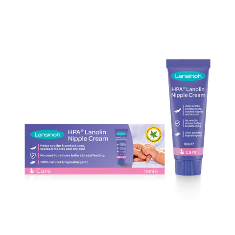 HPA Lanolin Nipple Ointment 10ml - 100% Natural - Soothes & Protects Stressed Nipples - Dermatest "Very Good"
