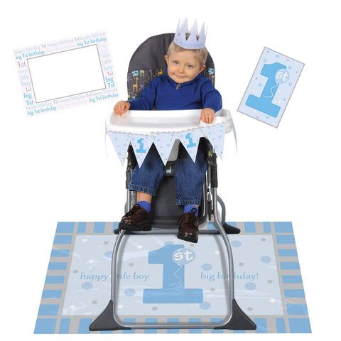 Beistle Boys 1st Birthday Party Decorations, 3" - 46", Blue/Gray/White/Yellow