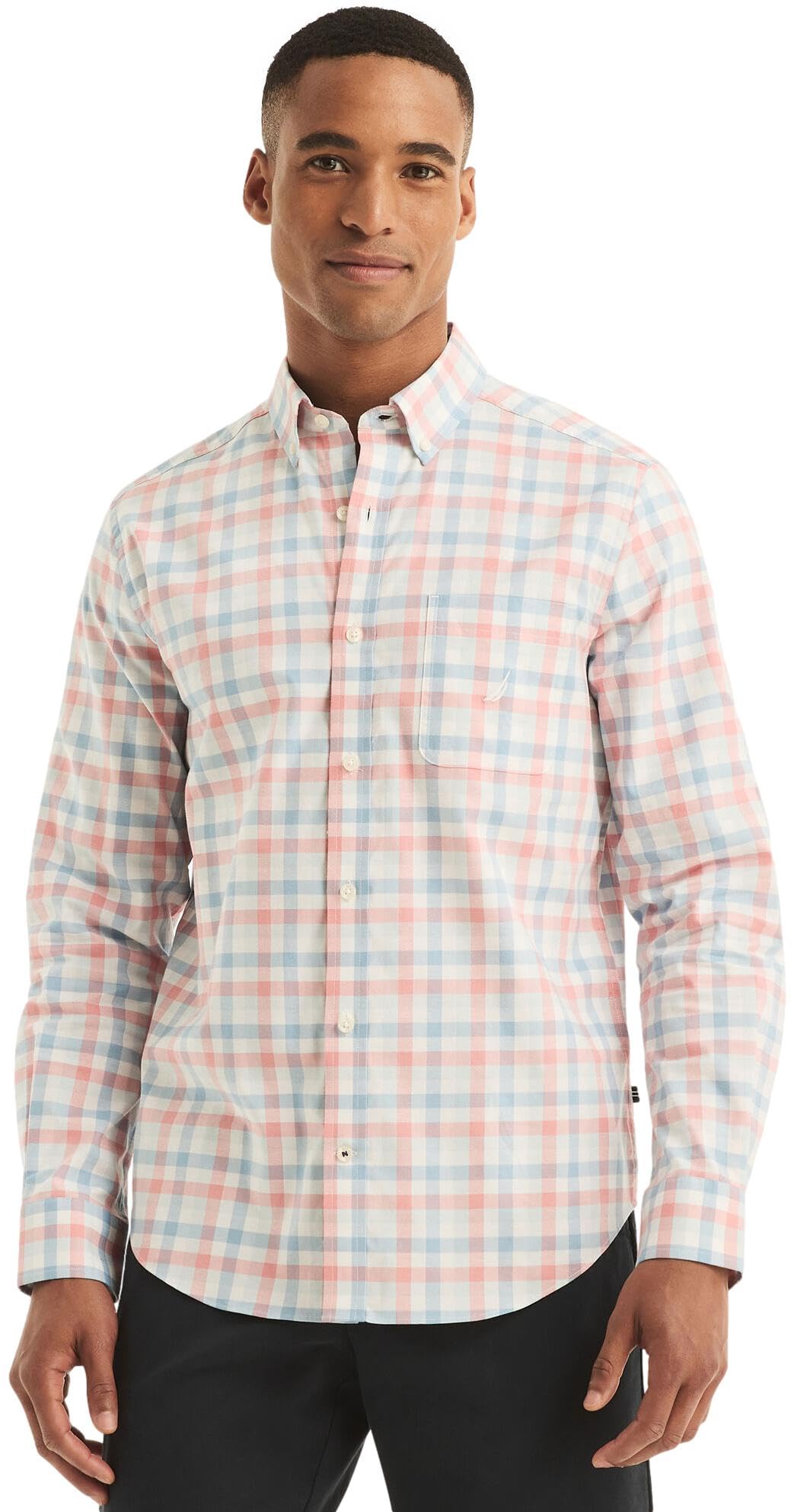 NAUTICA Men's Classic Fit Oxford Long Sleeve Button Down Shirt, Teaberry, XL