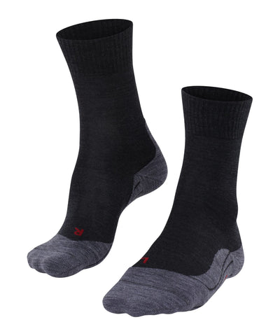 FALKE Men's TK5 Wander M SO Wool Thin Anti-Blister 1 Pair Hiking Socks, Grey (Asphalt Melange 3180), 8-9