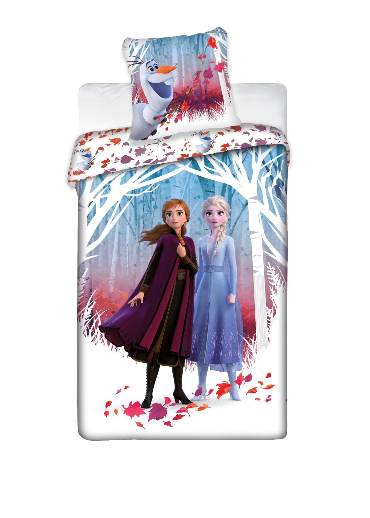 Disney Frozen 2 Princess Elsa and Anna Twin Duvet Cover 55x78 Inch and Pillow Cover 25x25 Inch