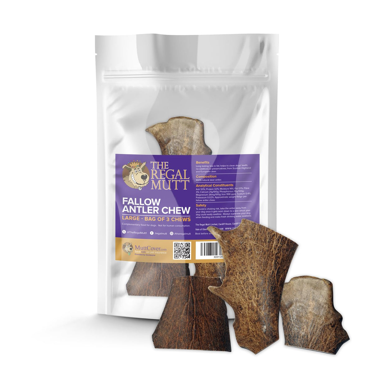 The Regal Mutt - Fallow Antler - Large - Bag of 3