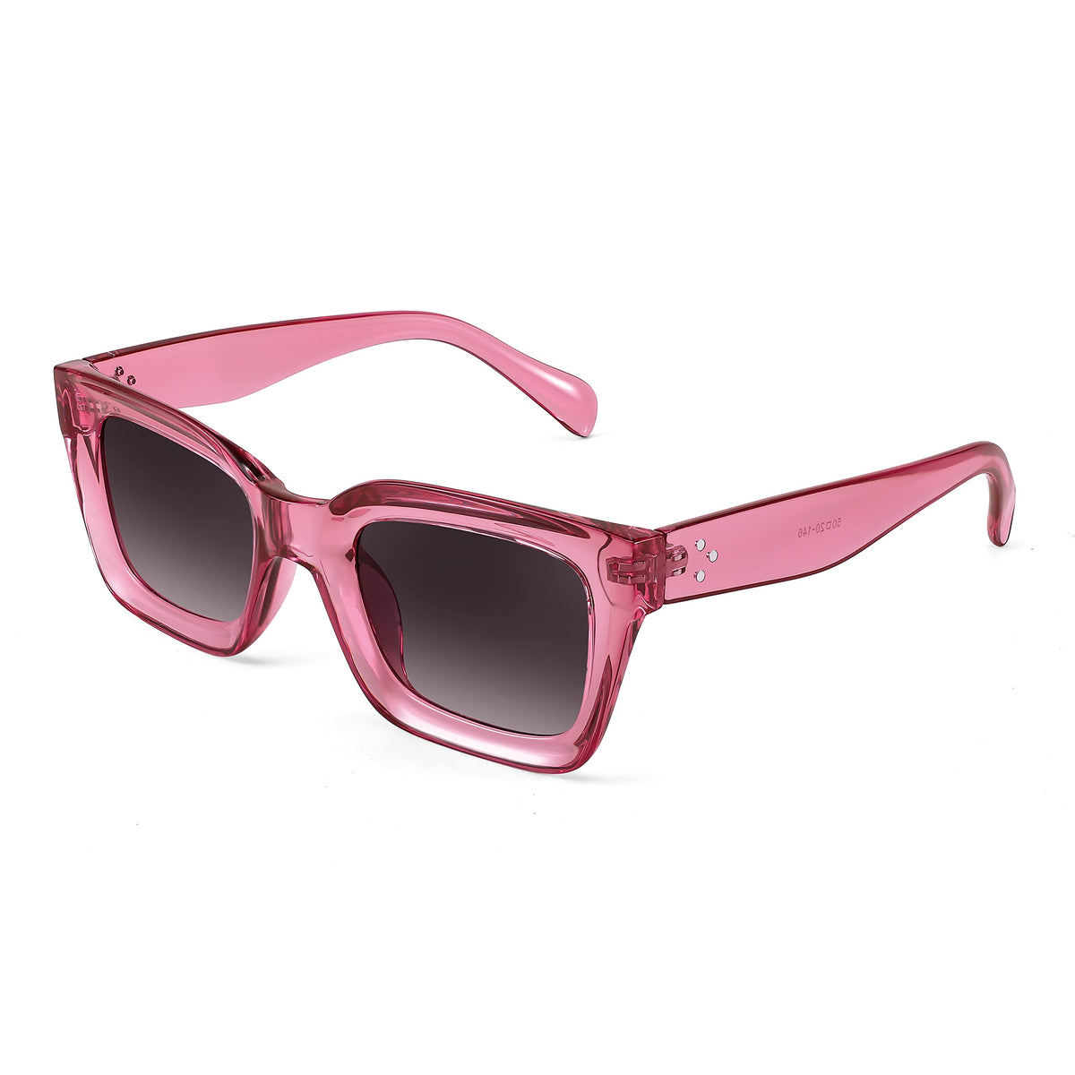 FEISEDY Classic Women Sunglasses Fashion Thick Square Sun Glasses Chunky Frame UV400 B2471 (Transparent Pink Purple, 50)