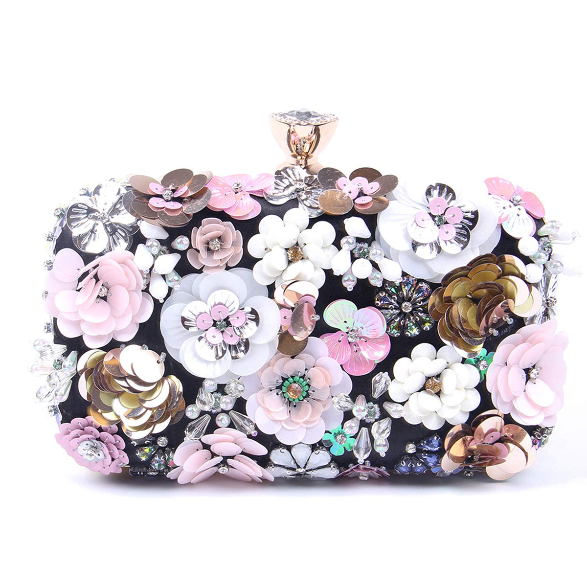 Jywmsc Women Clutches Flower Evening Handbag Chain Strap Shoulder Bag