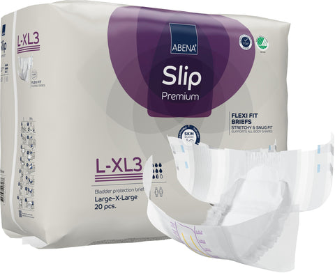 Abena Slip Flexi-Fit Premium Incontinence Briefs, Level 3, (Medium to Extra Large), Large/Extra Large, 20 Count