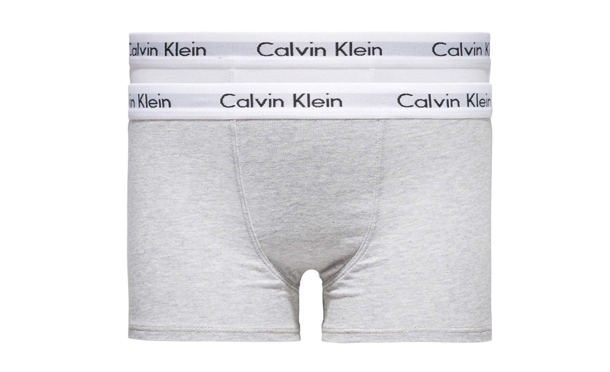 Calvin Klein Boy's 2 Pack Trunk B70b792000 Trunk, Multicolour (White/Grey Htr), 10-12 Years