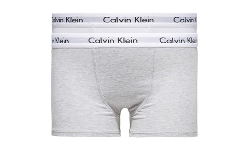 Calvin Klein Boy's 2 Pack Trunk B70b792000 Trunk, Multicolour (White/Grey Htr), 10-12 Years