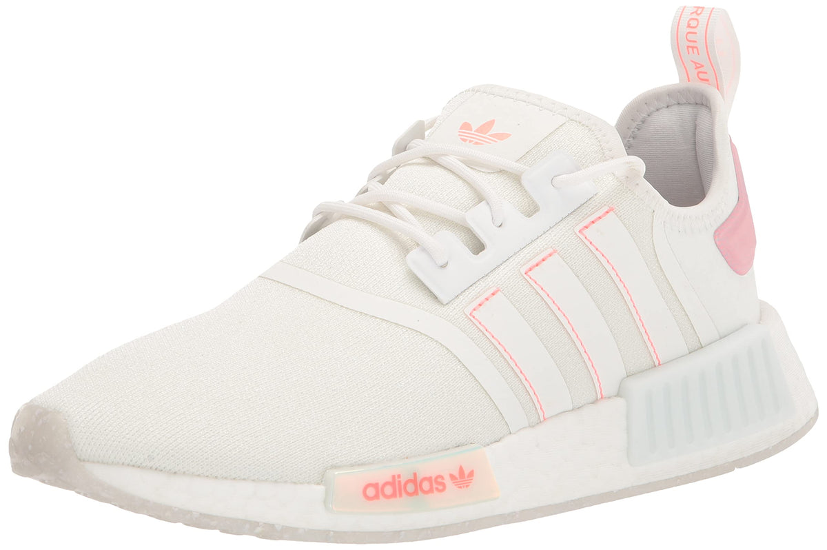 adidas Women's NMD_r1 Sneaker, White/White/Acid Red, 7.5