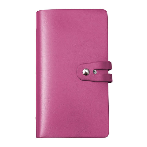 RFID Credit Card Holder, Leather Business Card Organizer with 96 Card Slots, Credit Card Protector for Managing Your Different Cards and Important Documents to Prevent Loss or Damage (Rose Red)