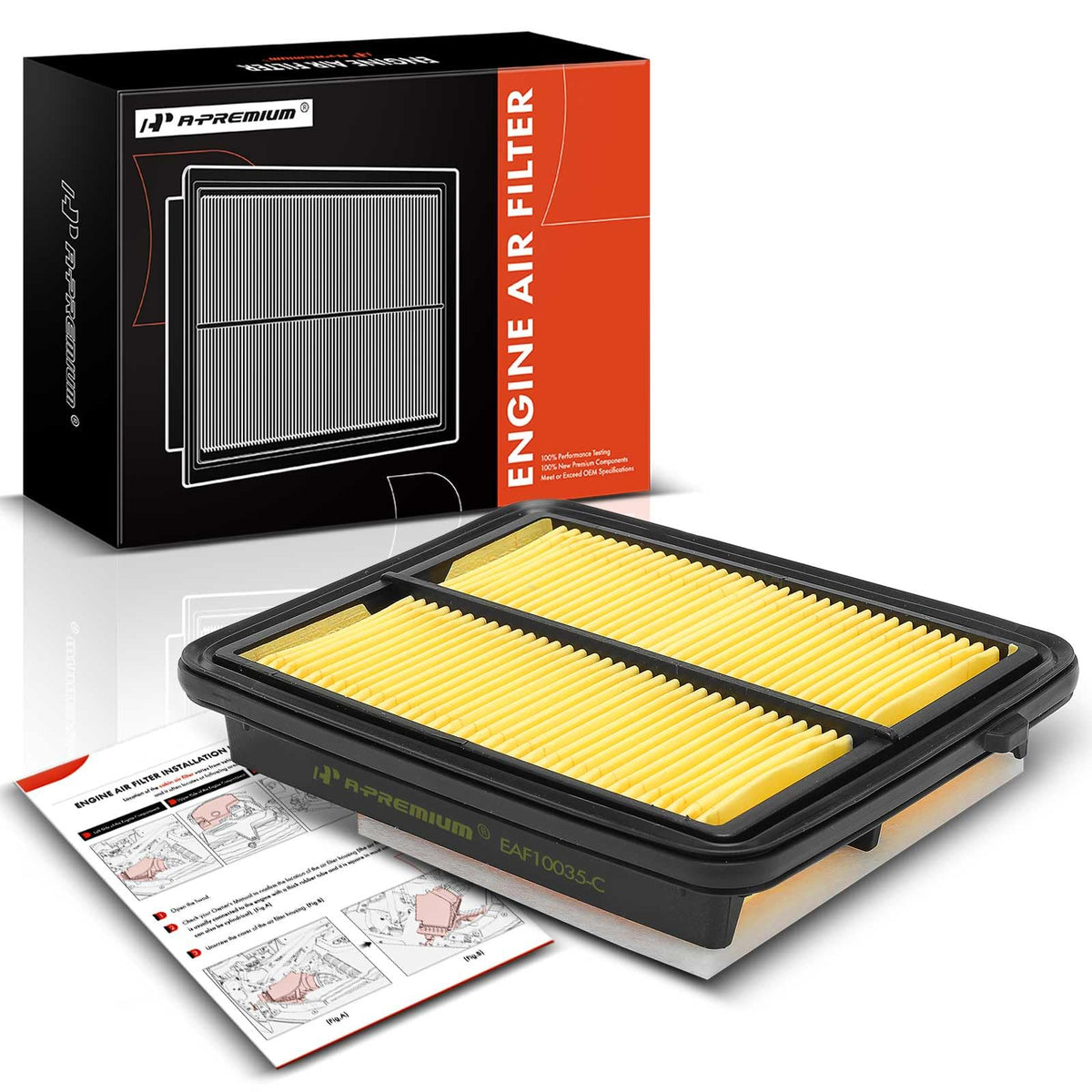A-Premium Engine Air Filter Compatible with Nissan Versa 2020-2024, Kicks 2017-2024, 1.6L, Replace# 165465RF0A