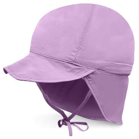 Protective Baby Sun Hat with UPF 50+ Protection Adjustable Infant Summer Beach Flap Hats for Boy & Girl Breathable Toddler Swim Pool Play Sunhat with Wide Brim Lavender 6-18 Months (44-48 cm)