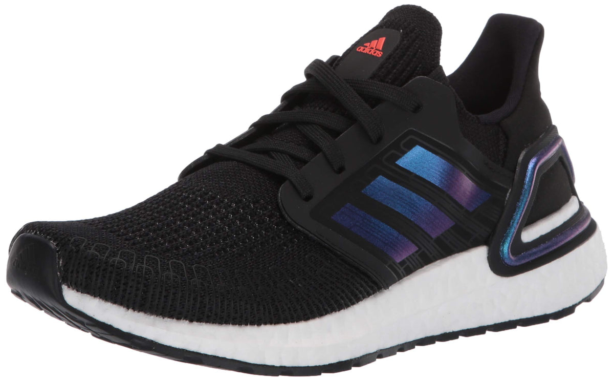 adidas Kids Unisex's Ultraboost 20 Running Shoe, Black/Boost Blue Violet Metallic/White, 6.5