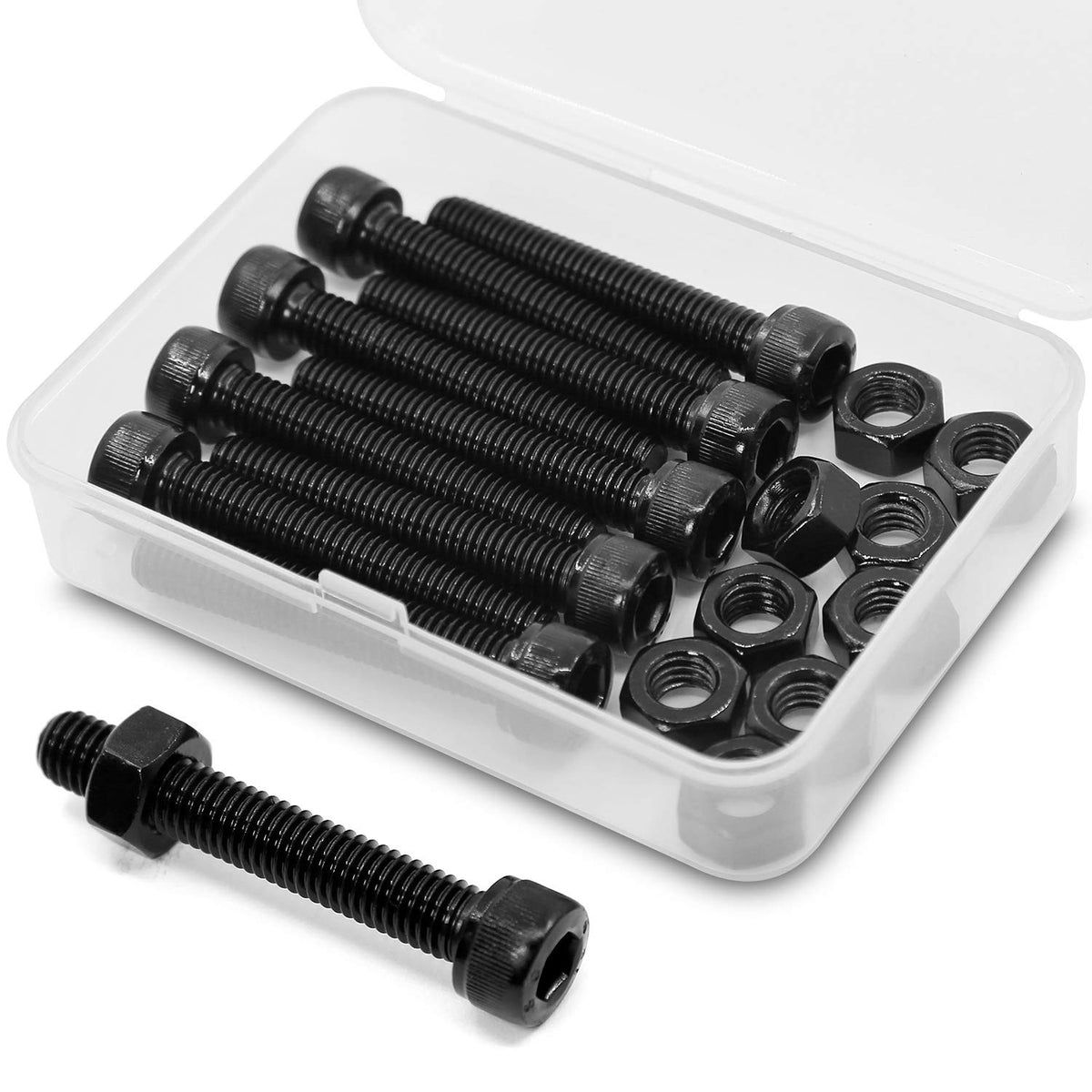 M8 x 70mm 10PCS Socket Head Cap Screws Bolts and Nuts Set 12.9 Grade Alloy Steel Allen Socket Drive