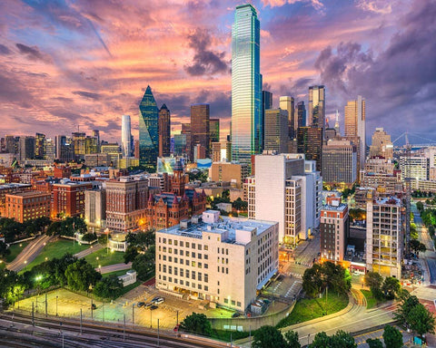 CVPuzzles Downtown City Skyline - Dallas, Texas 504 Piece Jigsaw Puzzle 16 X 20