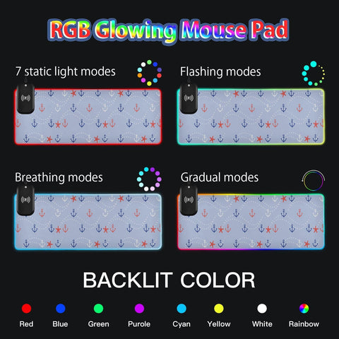 Anchor-01 Wireless Charging Mouse Pad for Mobile Phone Extra Large Gaming Mousepad with 13 Lighting Modes Mouse Mat for Gaming MacBook PC Laptop Desk Office Home