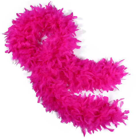 THARAHT Hot Pink Chandelle Turkey Feather Boa 2 Yards 40g for DIY Craft Home Dancing Wedding Party Halloween Costume Decoration Feather Boa