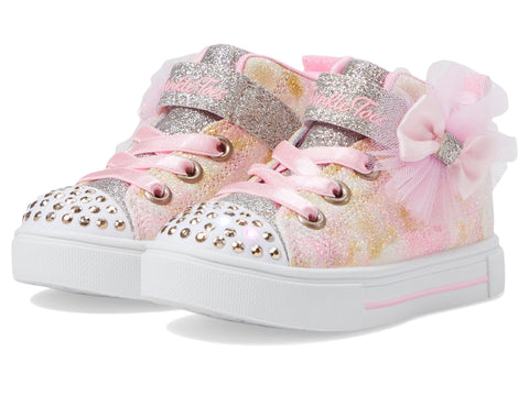 Skechers Girls Twinkle Sparks-Ombre Dazzle Sneaker, Gold/Multi, 10 Toddler