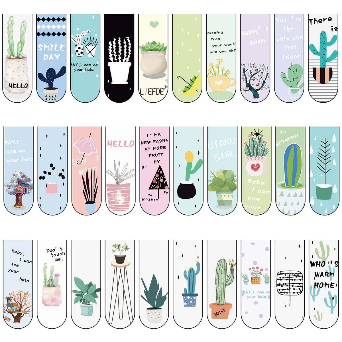 30 Pieces Magnetic Bookmarks Children: Colourful Children, Personalised Bookmark Magnet Pages Markings for Reading, Educational, Student, Teacher, Home, Office Accessories (RY-0824)