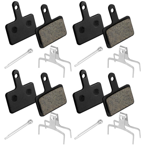 4 Pairs Bike Brake Pads, Resin Semi-metal Bicycle Disc Brake Pads Replacement for Mountain MTB Ebike for Tektro Shimano TRP Deore Br-M575 B01s Mt200 M525 M515 T615 T675 M505 M495 M486 M485