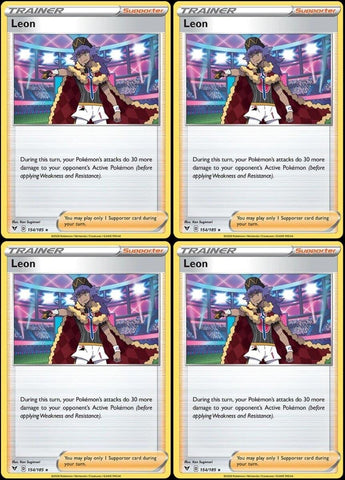 Pokemon Leon 154/185 - Vivid Voltage Trainer Card Lot - Playset - Non Holo