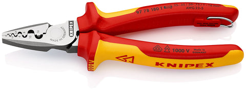 97 78 180 T BK Crimping Pliers For End Sleeves 0, 25-16mm VDE-Tested In Blister Packaging