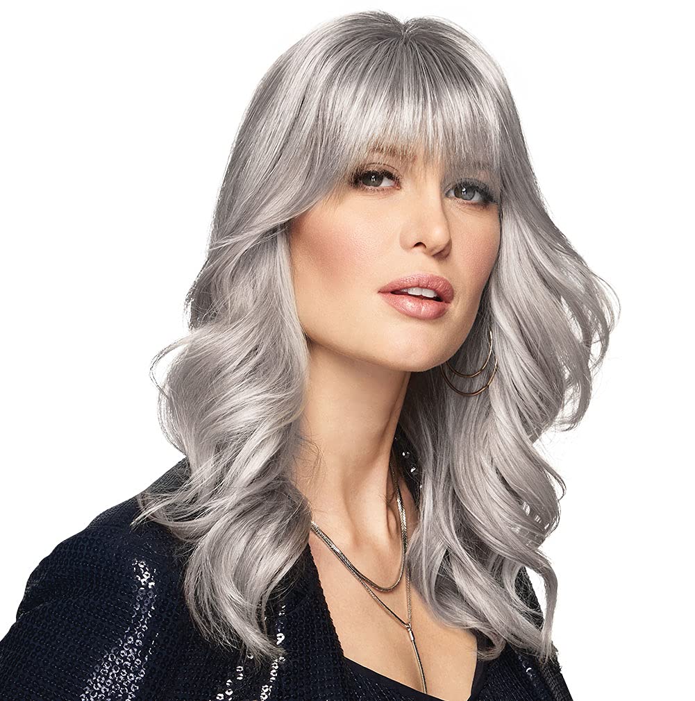 Raquel Welch Chameleon Hair Topper Color R60 White Mist Wigs Women's Synthetic Monofilament Base Clip In Bang Hairpiece Fringe