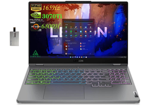 Lenovo 2022 Legion 5 Gen 7 15.6" FHD 165Hz Gaming Laptop, AMD Ryzen 7 6800H, 64GB DDR5 RAM, 2TB PCIe SSD, NVIDIA GeForce RTX 3070Ti, 4zone RGB Backlit Keyboard, Gray, Win 11 Pro, 32GB USB Card