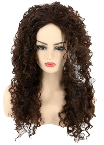 LeMarnia Long Brown Wig African Curly Hair Wig Women or Girls Cosplay Halloween Costume Wig