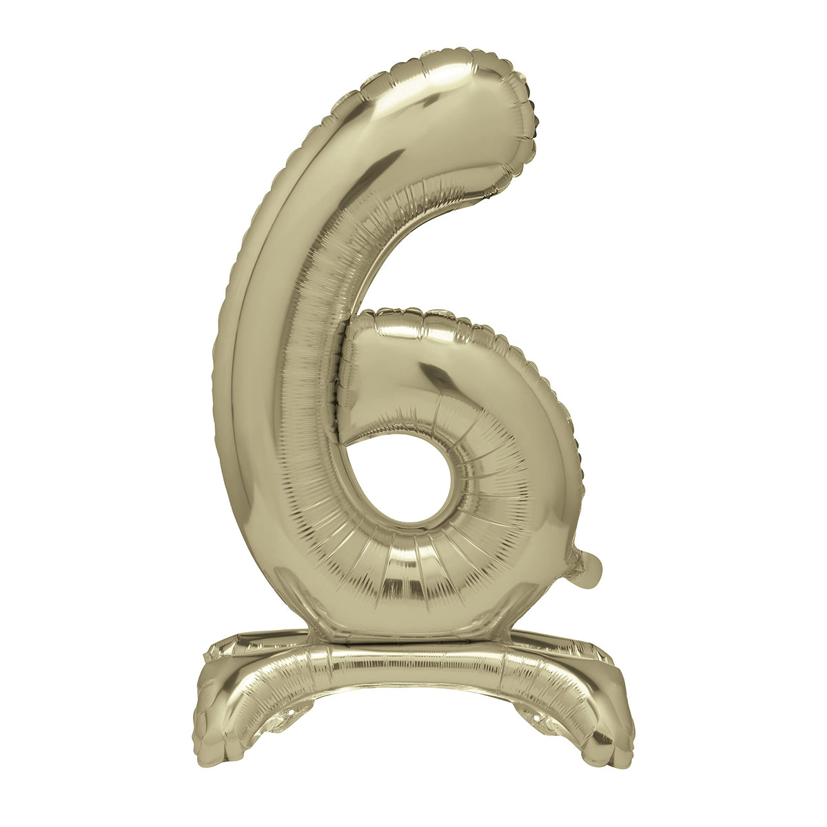 Unique Gold Standing Number 6 Foil Balloon 30", Packaged