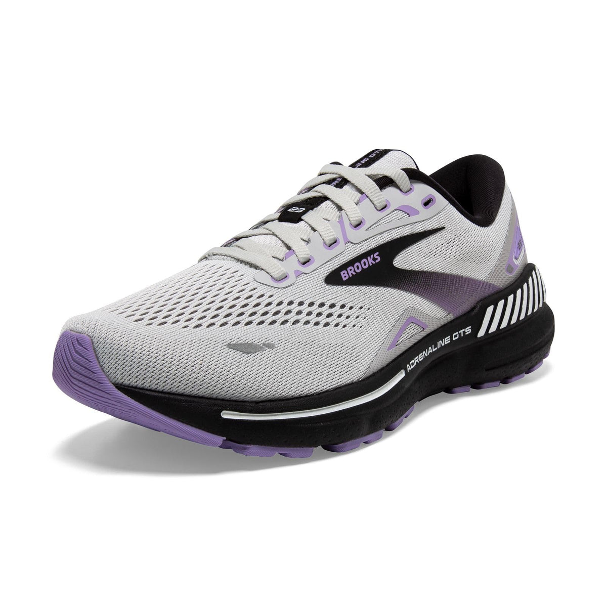 Brooks WomenÃ¢â‚¬â„¢s Adrenaline GTS 23 Supportive Running Shoe - Grey/Black/Purple - 6 Wide