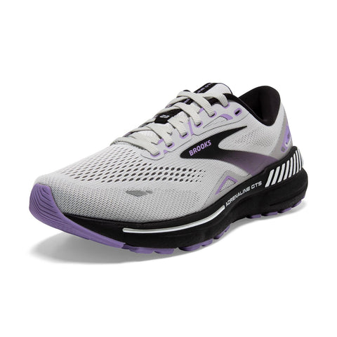 Brooks WomenÃ¢â‚¬â„¢s Adrenaline GTS 23 Supportive Running Shoe - Grey/Black/Purple - 6 Wide