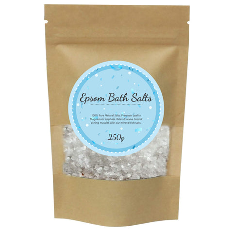 100% Pure Epsom Salts | Magnesium Sulphate Bath Salt | 250g Pack by PSN | Ideal for Relieving Sore Muscles | Reduces Inflammation