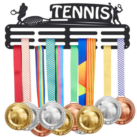 SUPERDANT Tennis Medal Hanger Display Sports Medal Display Rack Wall Mount Ribbon Display Holder Rack Hanger Decor Iron Wall Mounted Hooks for 60+ Awards Sports Wall Hanging Athlete Gift