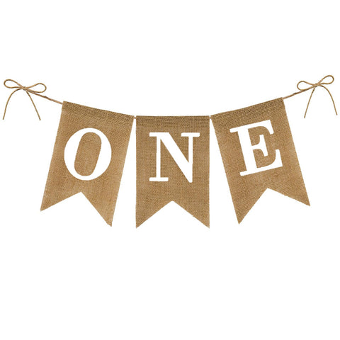 Moguri One High Chair Banner, First Birthday High Chair Banner, 1st Birthday High Chair Banner, Hessian One High Chair Banner for Boys or Girls, A Banner for Baby