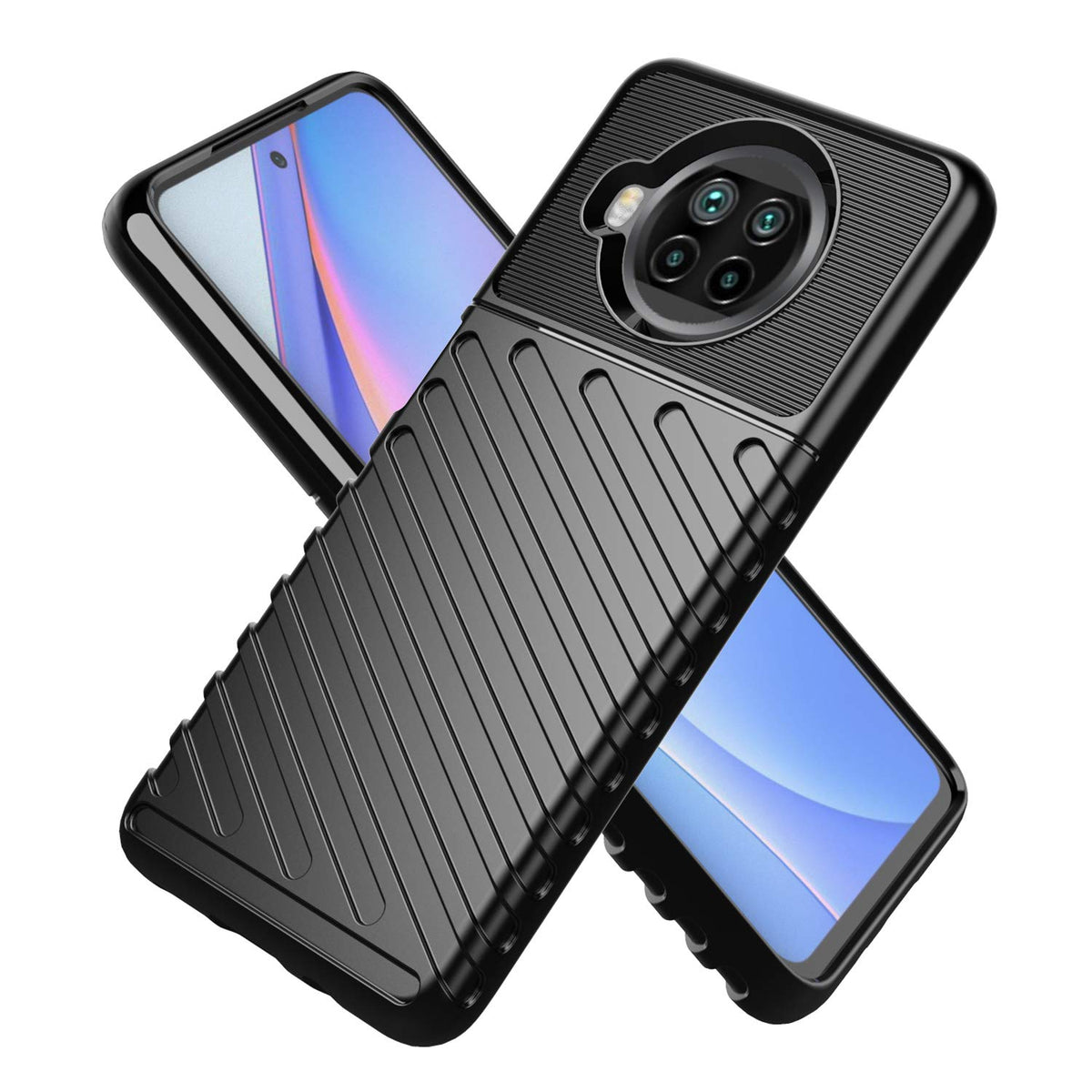 TingYR Case for Xiaomi Mi 10T Lite 5G, Ultra Slim Flexible TPU Shock Absorption, Anti-Scratch, Premium Flexible Rubber Cover, Cover for Xiaomi Mi 10T Lite 5G Smartphone.(Black)