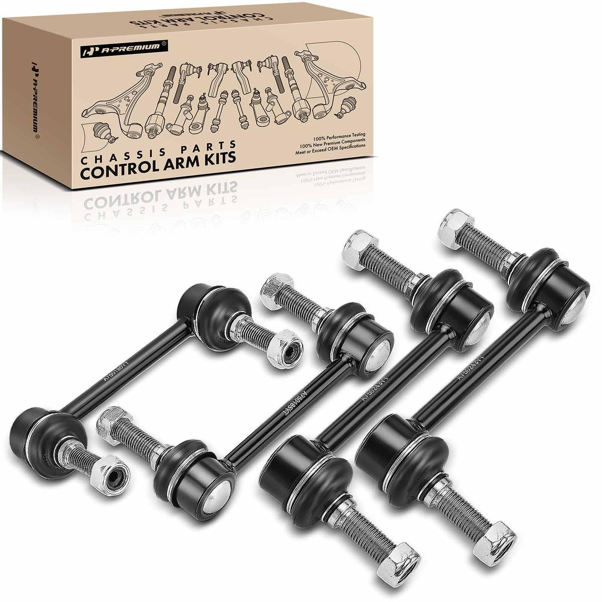 A-Premium Set of 4, Front & Rear Sway Bar Links Kit Stabilizer Bar Links Compatible with Hummer H3 2006-2010, H3T 2009-2010