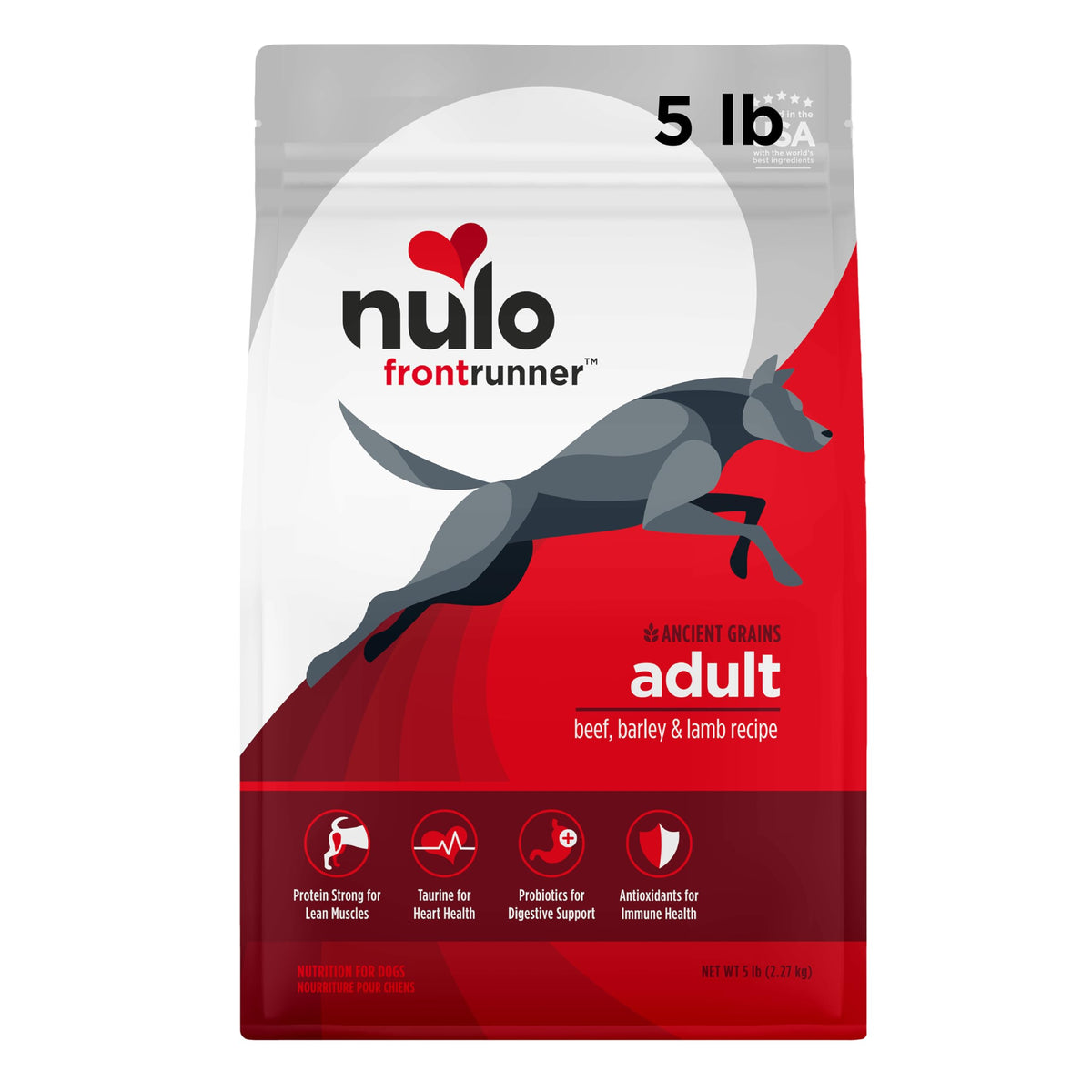 Nulo Frontrunner All Breed Adult Dry Dog Food, Premium All Natural Dog Kibble, Made with Ancient Grains Promote Fullness with Healthy Digestive Aid BC30 Probiotic & Antioxidants for Immune Health