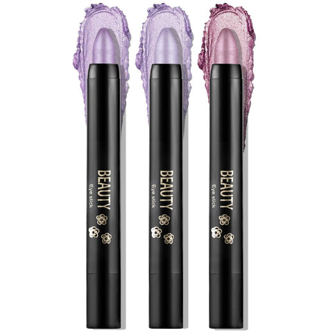 Boobeen 3PCS Cream Eyeshadow Pencil Crayon Waterproof Eyeshadow Brightener Stick Shimmer Eyeshadow Pen Create Glitter Eye Makeup, Easy to Use