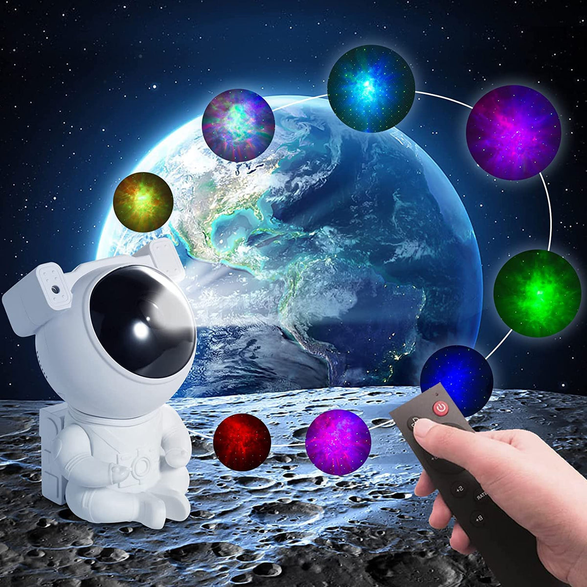 AGM Astronaut Starry Sky Projector, 360Â° Rotating LED Night Light with Remote Control for Kids Babies, Gifts for Bedroom, Party, Playroom, Gym