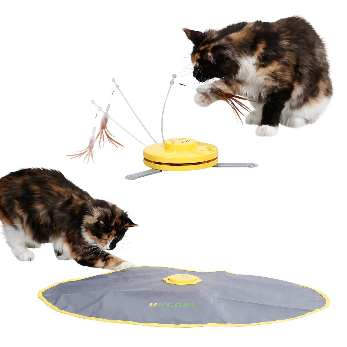 Kerbl 2-in-1 Catch The Tail Feather Cat Toy, 70 x 53 x 5 cm