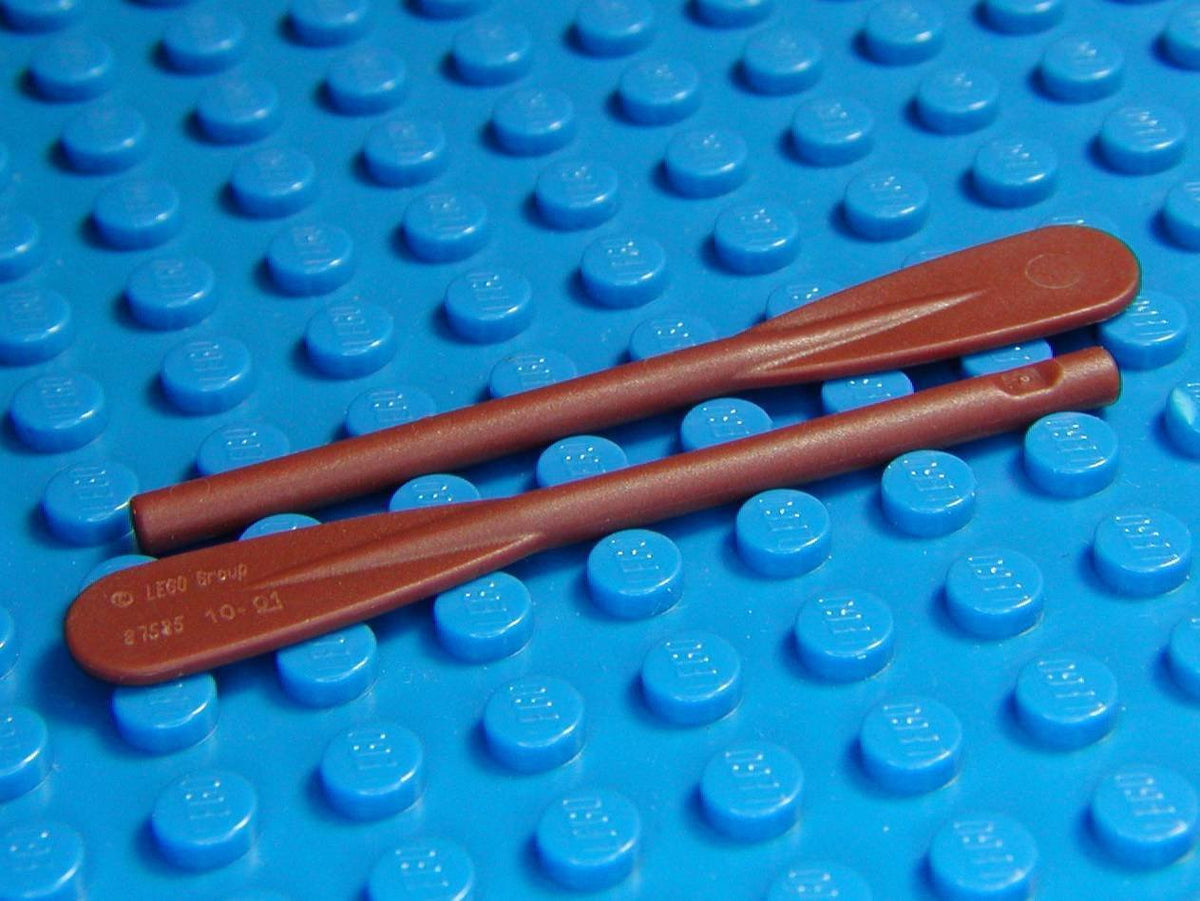 Lego Minifig Oars Paddles Reinforced Style Reddish Brown Boat Ship 87585 - x2 Loose