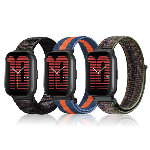 YealRed 20mm Nylon Strap [ 3 PCS ] Compatible with Amazfit Active/GTR Mini/GTS 4 / Bip 3 Pro, Replacement Sport Watch Band for Amazfit GTS 4 Mini/GTS 3 / Bip 3 Pro/Bip (H+LCL+ASLPC)