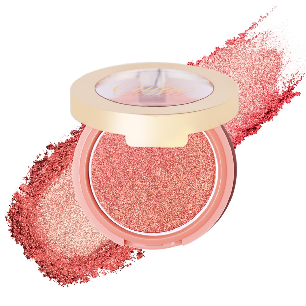 Oulac Luminous Blush Makeup Glow Coral Gold|Powdery Blush Highlighter Cheek| Pigmented&Blendable | Shape & Highlight Face| Vegan & Cruelty-Free| 4.8g F03 Sweet Date