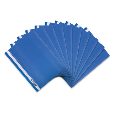 Oxford Pack of 10 A4 File Folders Plastic Blue
