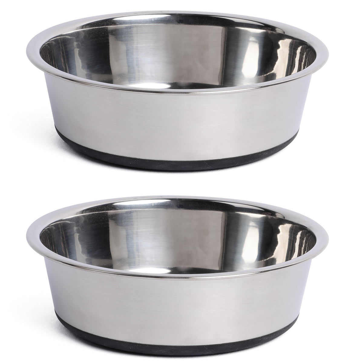 Stainless Steel Dog Bowls, 2PCS Nonslip Silicone Rubber Dog Bowls, Large Dog Food Bowl, Pet Feeding Bowls for Medium, Large Dogs (1750ml*2)