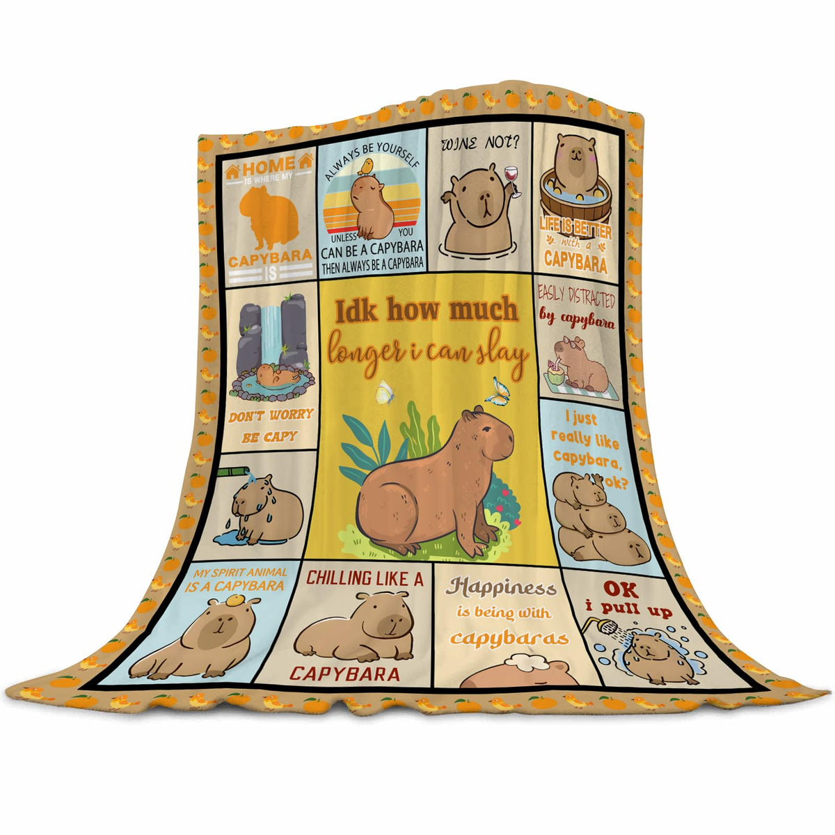 Gaakvrr Cute Capybara Blanket, Capybara Blankets Throw Flannel Bed Throw Cozy Lightweight Plush Gifts for Kids Boys Girls Sofa Couch Bedroom All Season, Home Decor 150x200cm(60x80 Inch)