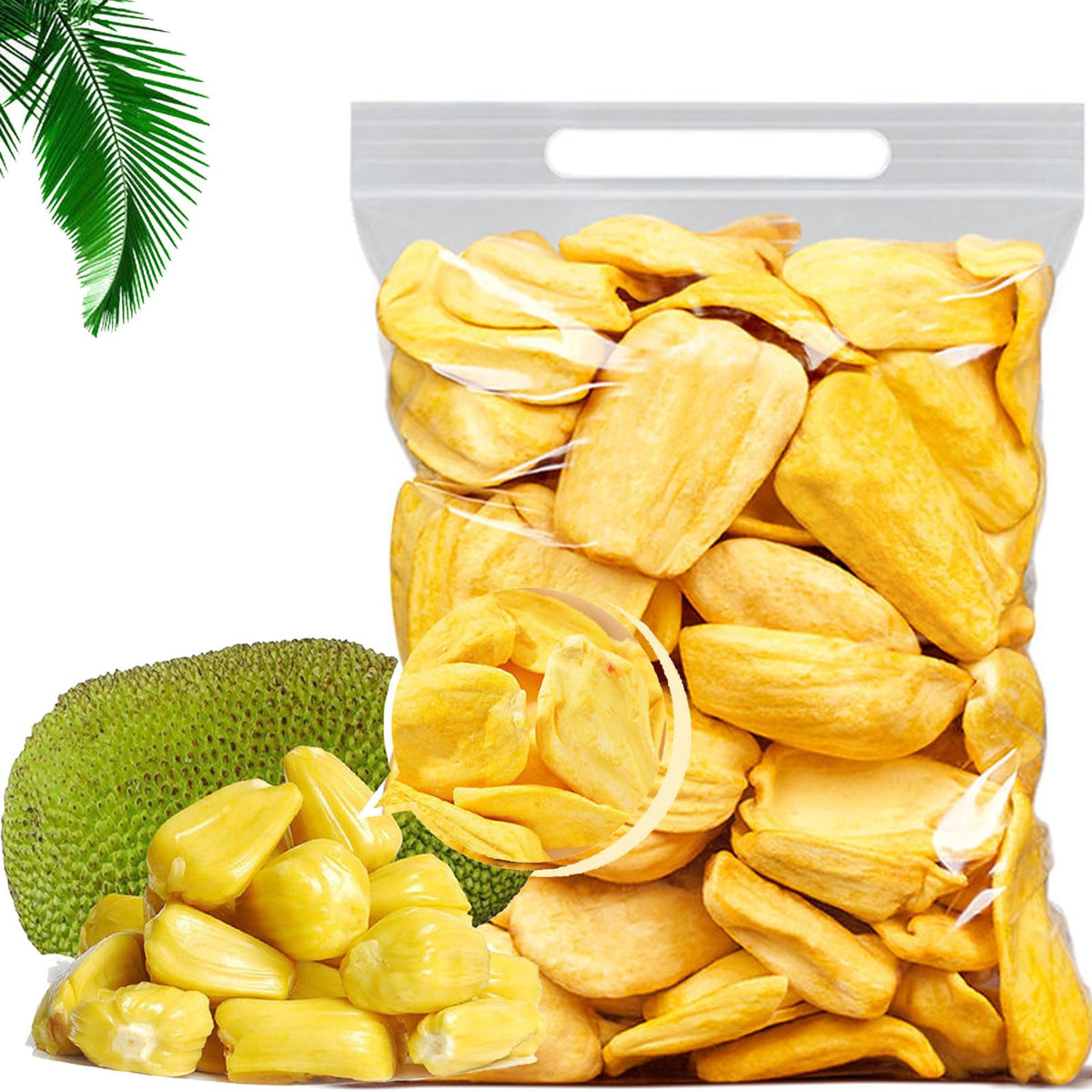 jackfruit snacks 5.6ounce/160g? Gluten free,? dried fruit no sugar added? Vegan? It will make you feel full.