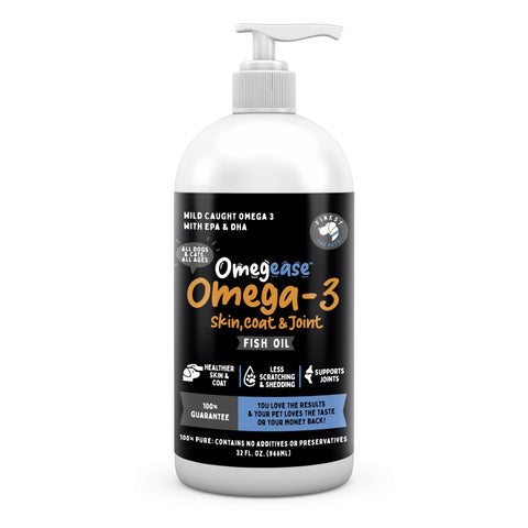 100% Pure Omega 3 Fish Oil for Dogs & Cats. Better Than Salmon Oil for Skin & Coat, Joint Function, Immune, Brain & Heart Health. Natural EPA + DHA Fatty Acids. Pet Food Supplement (Fish Oil, 32oz)