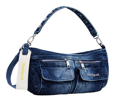 Desigual Women Accessories Denim Shoulder Bag, Blue, One Size